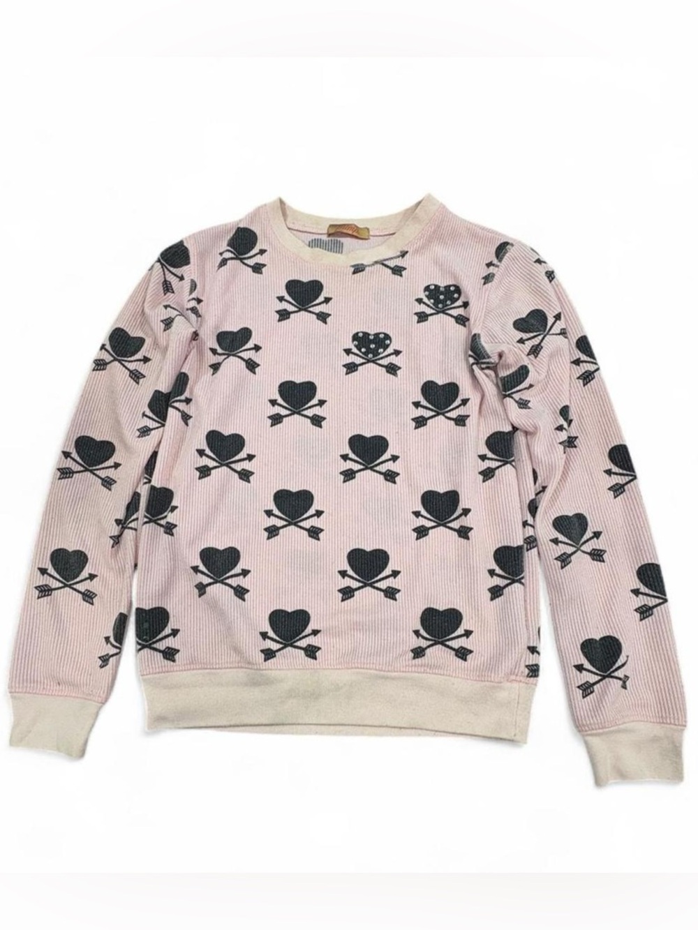 Y2K vintage Primp waffle thermal shirt heart arrow rhinestones